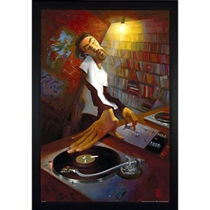 The DJ / Justin Bua / African American Art / Black Art / Urban Art / UNFRAMED