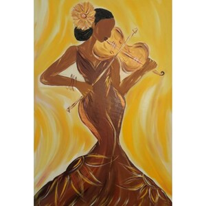 Violin Melody / Jessica Dixon / African American Art / Black Art / Black  Woman Art / Violin Art / Music Art / UNFRAMED