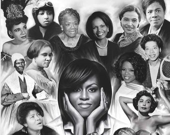 Great African American Women - Wishum Gregory - African American Art/ Black Art/ African American history/Black Women History - UNFRAMED