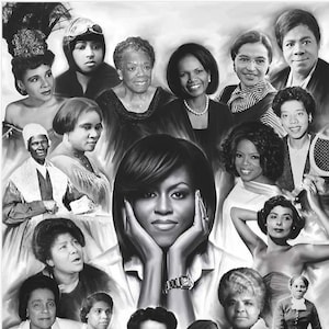 Great African American Women - Wishum Gregory - African American Art/ Black Art/ African American history/Black Women History - UNFRAMED