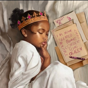 Even When I'm sleeping / Black Girl Art – African American Children's Art / Salaam Muhammad / Unframed