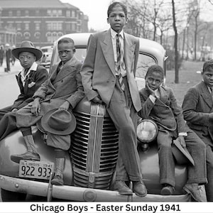 Chicago Boys 1941 Easter Sunday / Negro Boys Easter Sunday 1941/ African American Art / Black Art / Black History/ UNFRAMED