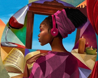 You're Enough - Salaam Muhammad - African American Art - Black Art - Black woman art - Motivational art - Fine art - UNFRAMED