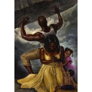 Behind Every Great Man / African American Art / Black Art / Black Love/ Spiritual Art/ Wak-Kevin A Williams - UNFRAMED