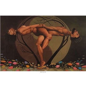 Balance / Black Love Art Print by Henry Lee Battle – African American Couple (UNFRAMED)