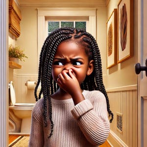 Black Girl Bathroom Art / Funny African American Bathroom Wall Art / Kids Bathroom Art Prints/ African American Black Art / PRINT / UNFRAMED