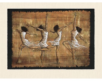 Rejoice Dance Art Print by Monica Stewart - Black Women Art / (UNFRAMED)