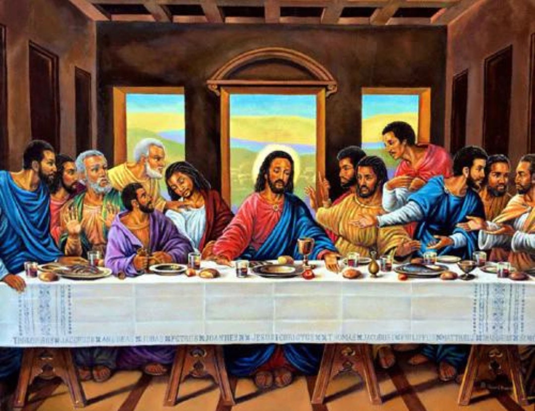 African American Last Supper Print, Religious Art (24x36 Inches) - Etsy, image size:1080x831