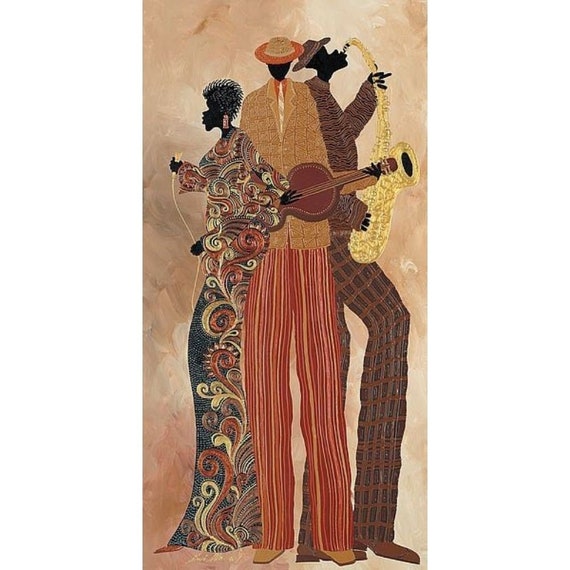 African American Jazz Art Print by Stuart Mcclean (18x36) - Etsy