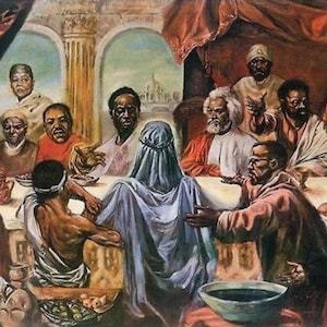 Last Supper / Cornell Barnes / African American Art / Black Art / Religious-Spiritual Art / Black History  UNFRAMED