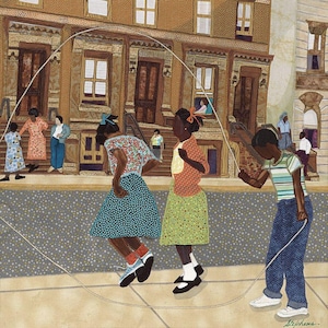 Double Dutch / Phyllis Stephens / African American Art / Black Art / African American children&#39;s art / kids play art / UNFRAMED