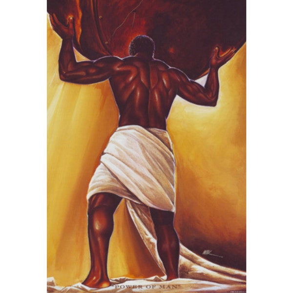 Power of Man / Wak / Kevin A. Williams / African American Art / Black Art / African American Man / Black King / UNFRAMED
