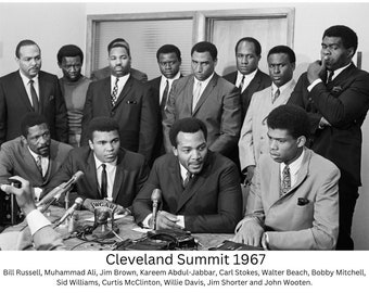 Muhammad Ali, Cleveland Summit 1967, Black History Art Print (Framed)