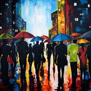 Rainy Night In the City / Dion Pollard/ African American Art / Black Art / Contemporary Art / UNFRAMED