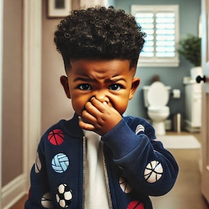 Funny African American Bathroom Wall Decor/ Black Boy Bathroom Art / Kids Bathroom Art Prints/ African American Art / PRINT/ UNFRAMED