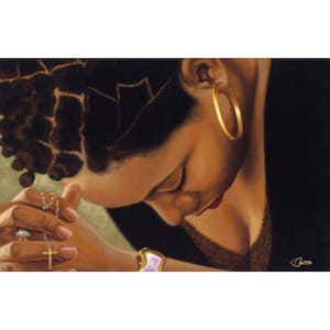 Henry Lee Battle - Impresión "Tiempo bien empleado" - Mujer negra rezando, arte religioso
