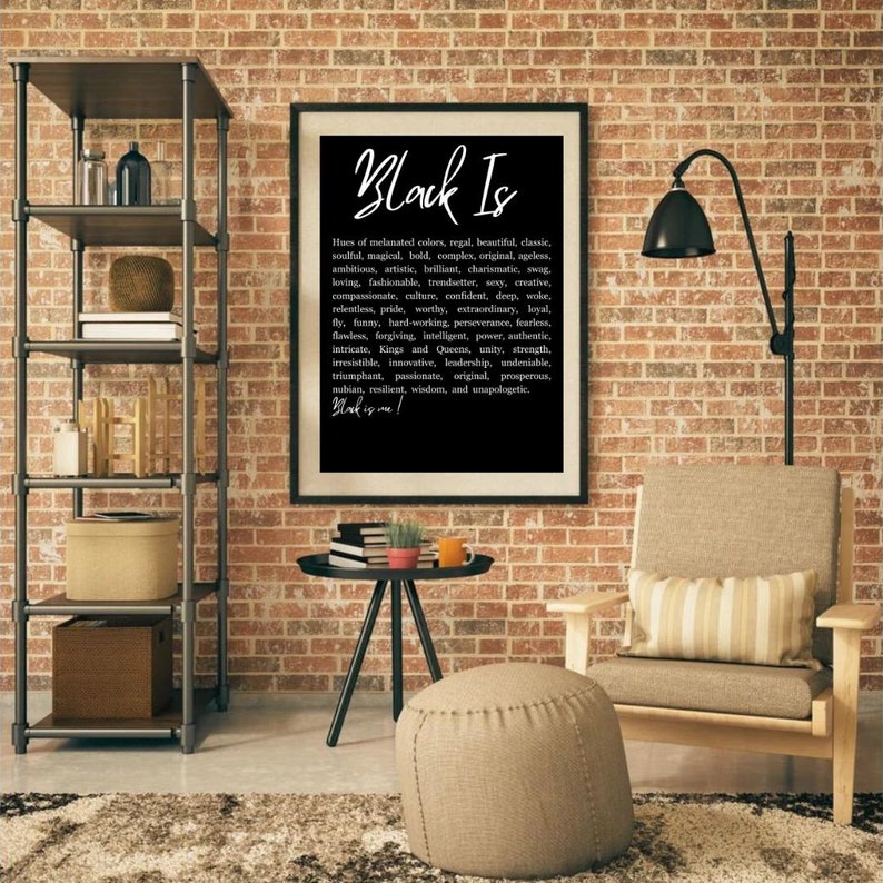 Black is Me Print – African American Art, Black Definition (UNFRAMED ...