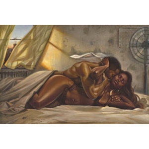 I Surrender / Wak / Kevin A Willimas / Black Art / African American Art / Black Couple Love Art / African American Romantic Art / UNFRAMED