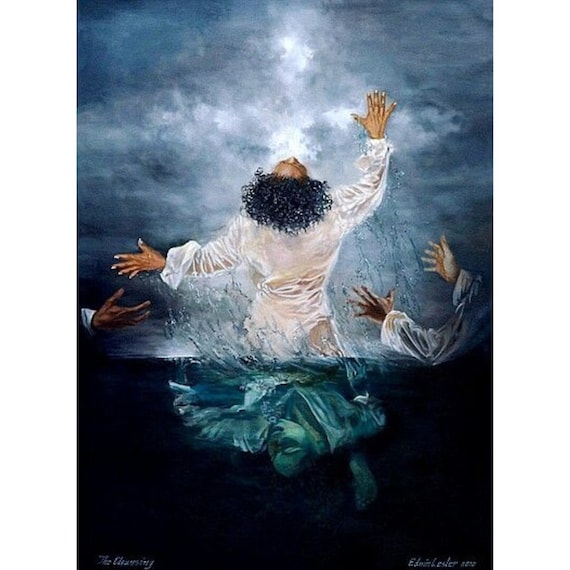 THE CLEANSING / Edwin Lester / African American Art / Black Art / African  American Spiritual Art / Baptism Art / UNFRAMED - Etsy