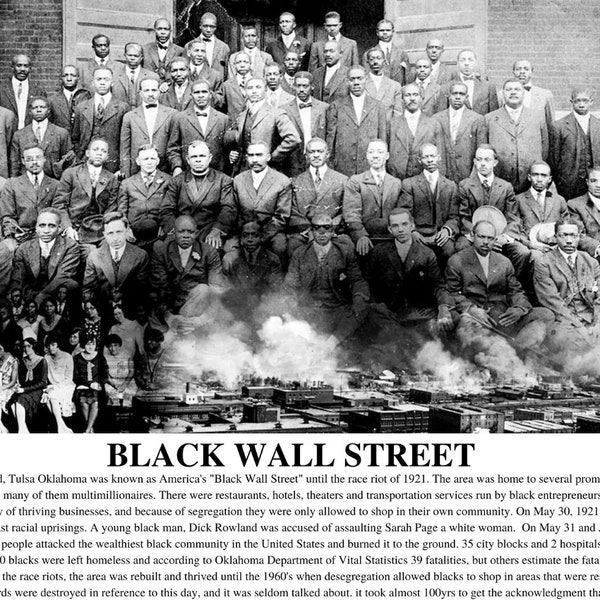 Black Wall Street Art Print Poster / Black Art / African American Art / Black History Art / Tulsa Oklahoma Art / UNFRAMED