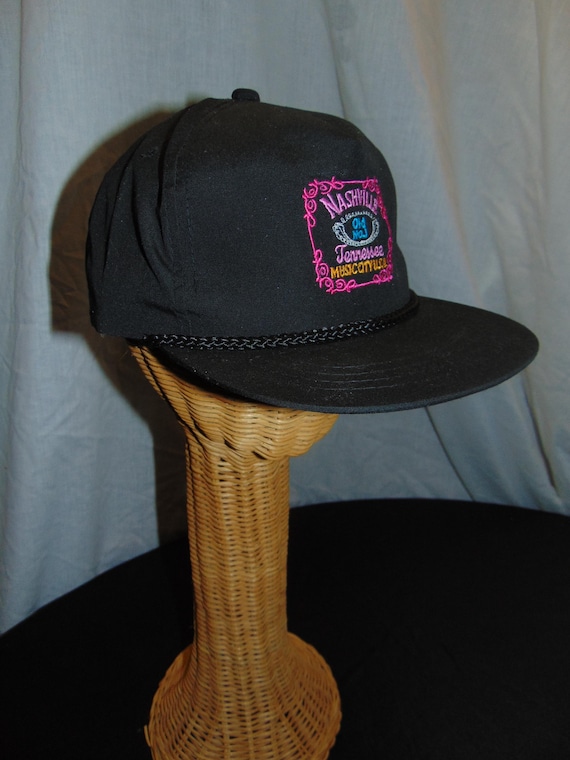 Vintage NOS Nashville Tennessee Music City USA Black Snapback
