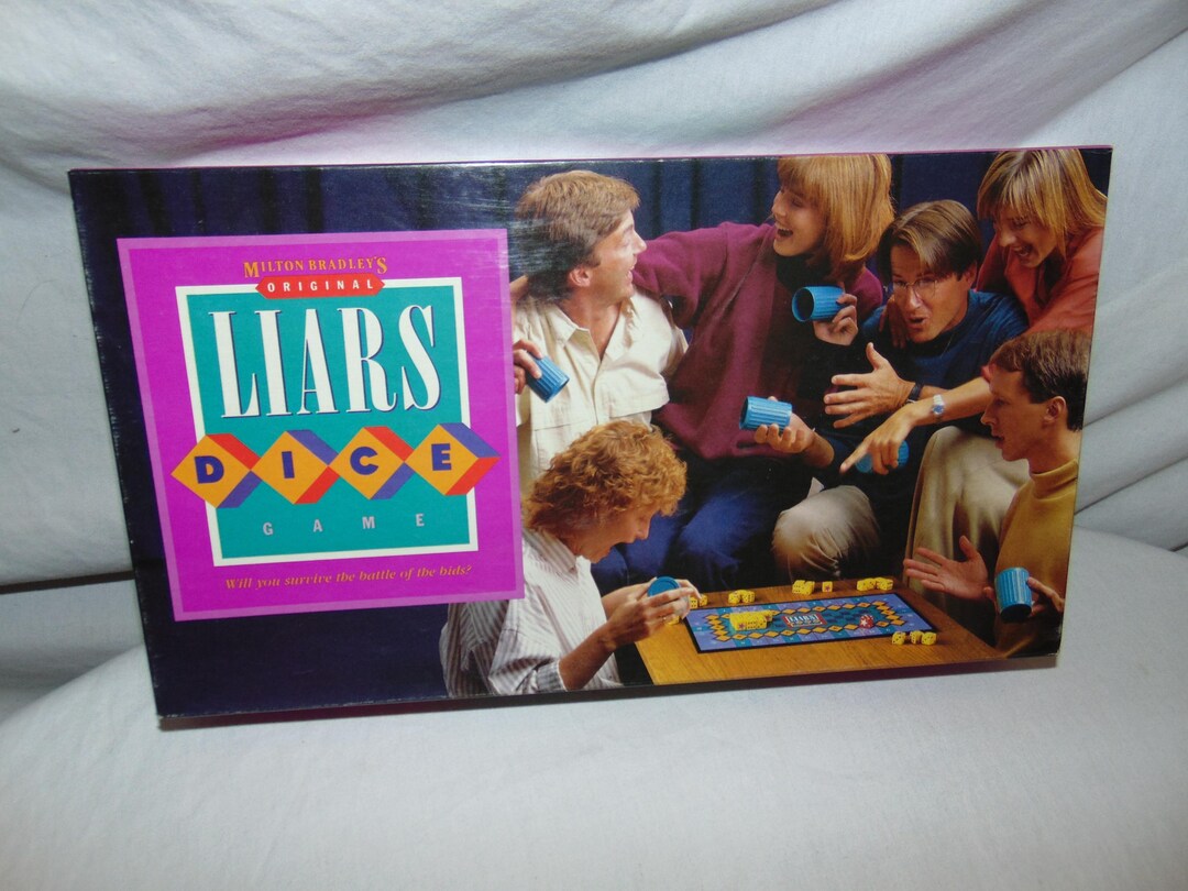 VINTAGE Original Liars Dice 100% COMPLETE Milton Bradley 1987 Cups ...