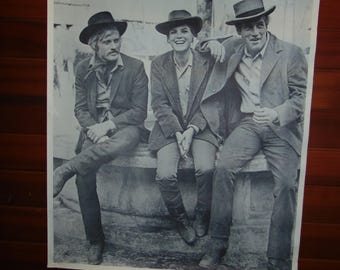 Vintage Butch Cassidy & The Sundance Kid Poster Paul Newman, Rob Redford 29 x 23
