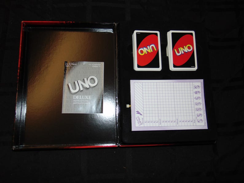 Uno Deluxe Card Game 2001 Complete Cards Score Pad Preowned - Etsy