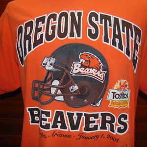Vintage 2001 Oregon State Beavers Shirt Sz Large Tostitos Fiesta Bowl Champions
