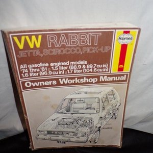 Haynes 884 Owners Workshop Manual VW Rabbit Jetta Scirocco Pick-Up ‘74-‘81