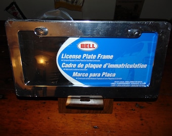 Lot Of 2 Vintage NOS BELL Chrome Plated License Plate Holder Frames 1 Sealed
