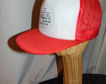 Vintage 1984 Timber Carnival Albany Oregon Meshback Foam Trucker Hat 40th Annive