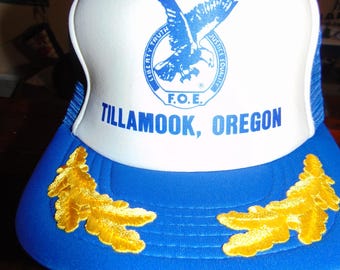 NOS Vintage Tillamook Eagle F.O.E. Trucker Snapback MeshBack Foam Hat 1990's