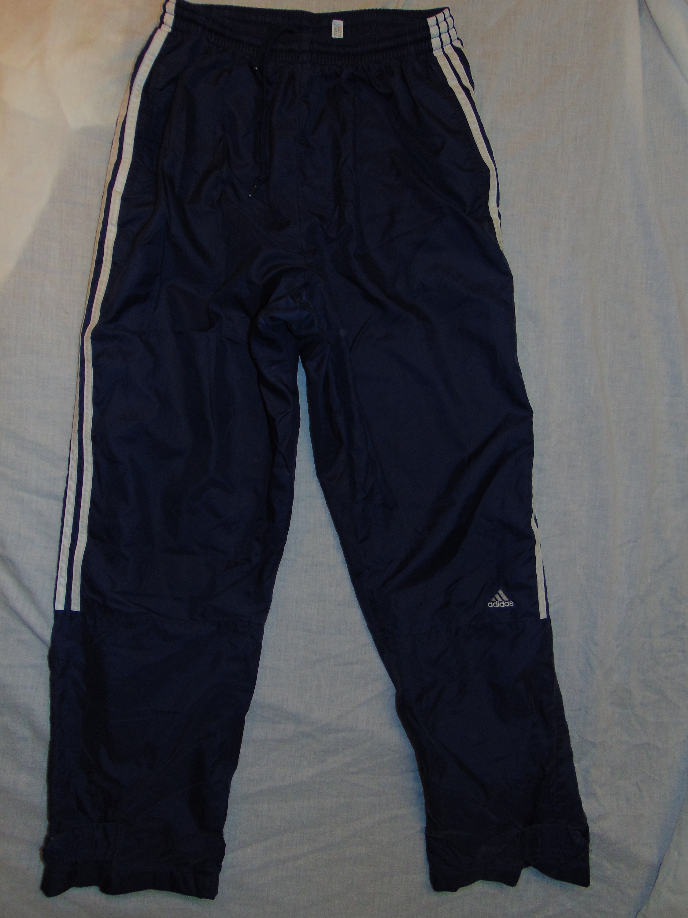 2000s navy Adidas sample track pants, retroiscooler