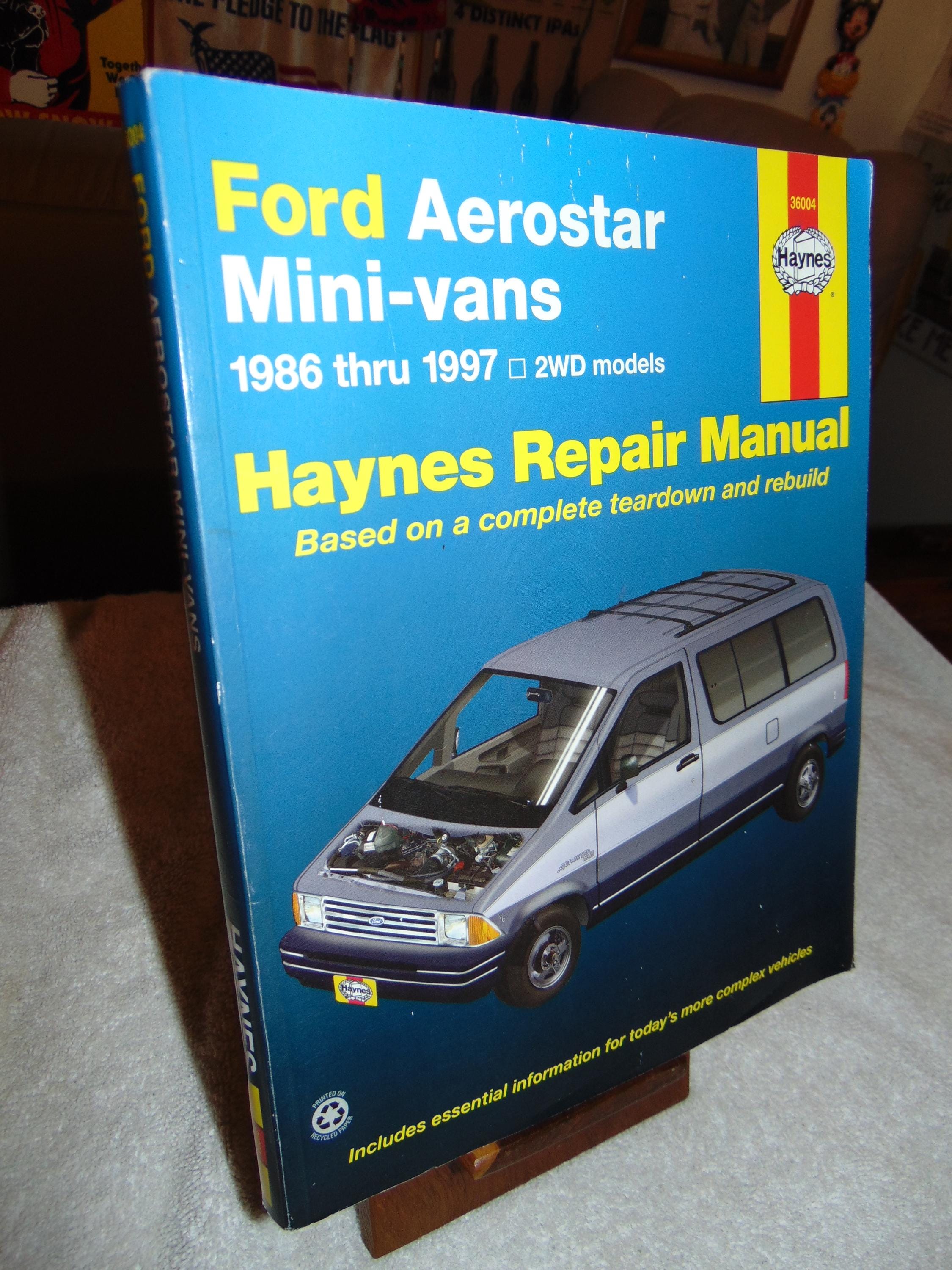 Ford Aerostar Mini-vans Haynes 36004 Repair Manual 1986-1997 - Etsy