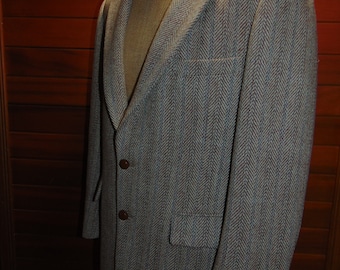 Harris & Frank Harris Tweed 2 Button Jacket Sport Coat Size 42 Size Medium Men's 100% Pure Scottish Wool Hand Woven