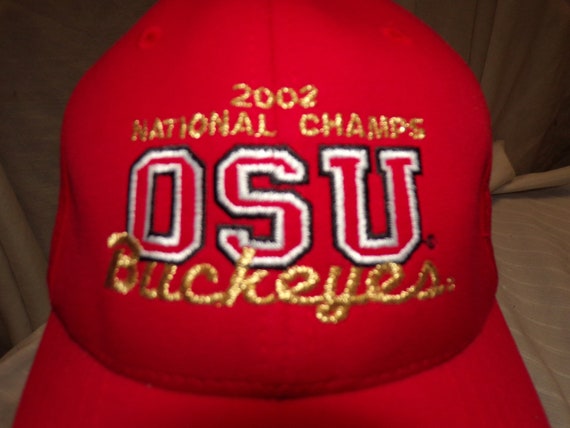 Ohio State Buckeyes National Champions 2002 Cap Hat OSU Size L / XL Stretch Fit