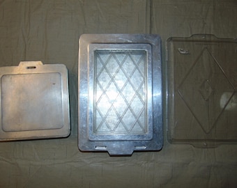 Vintage Ecko Aluminum Pans W/ Lids Slide Ons & Snap 9x13 8x8x2