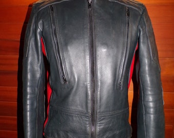 Vintage Yamaha Leather Hein Gericke Size 38 Leather Motorcycle Jacket No Liner