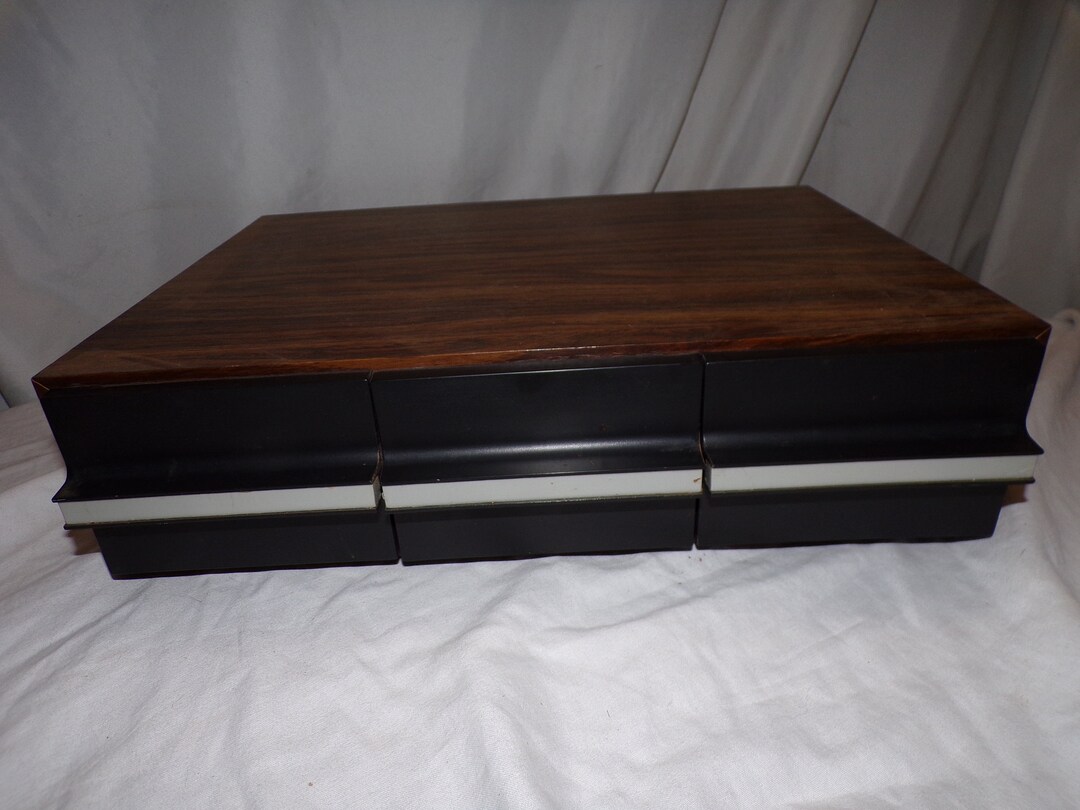 Vintage 3 Drawer Wood Cassette Tape Holder 36 Cassettes Etsy