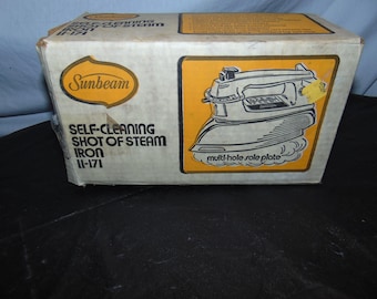 Vintage Sunbeam Self Cleaning Iron Shot Of Steam Model 11-171 TESTED