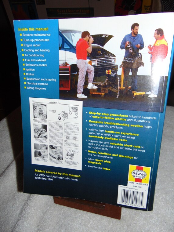 Ford Aerostar Mini-vans Haynes 36004 Repair Manual 1986-1997 - Etsy