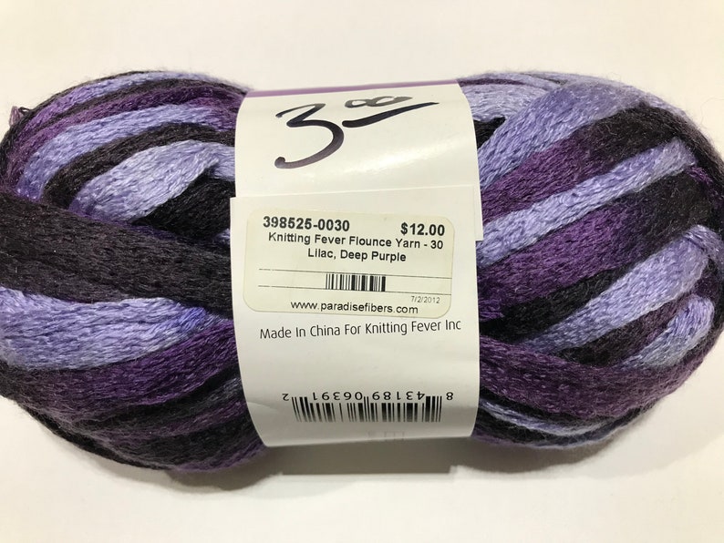 Lilac and Deep Purple Color 30. Knitting Fever Flounce Yarn