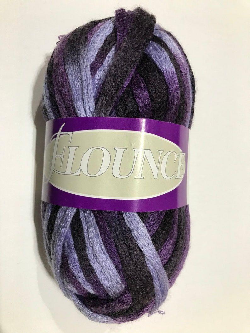 Lilac and Deep Purple Color 30. Knitting Fever Flounce Yarn