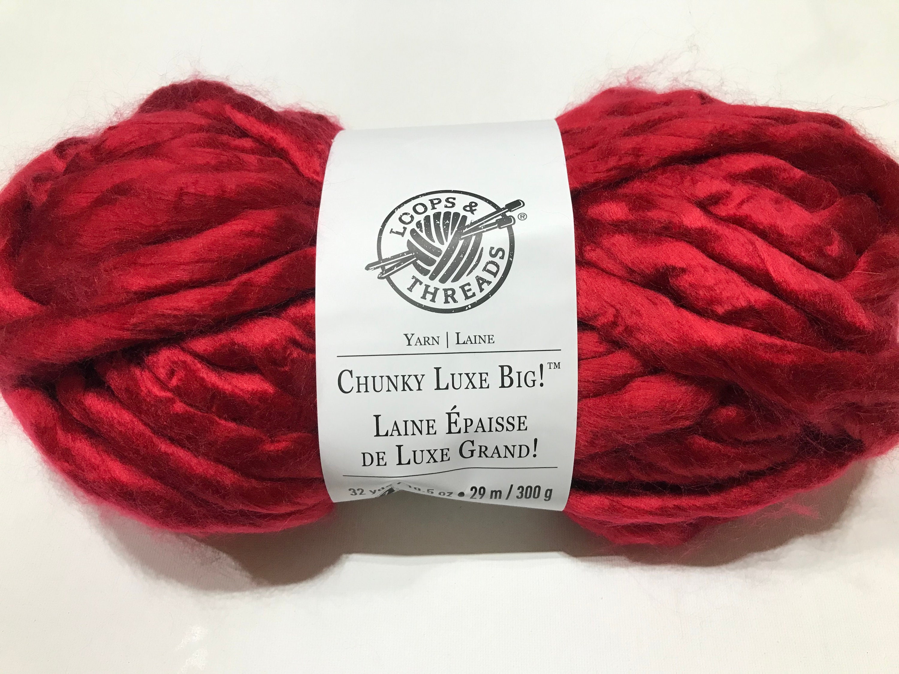 Loops and Threads Chunky Luxe Big, Red Yarn 