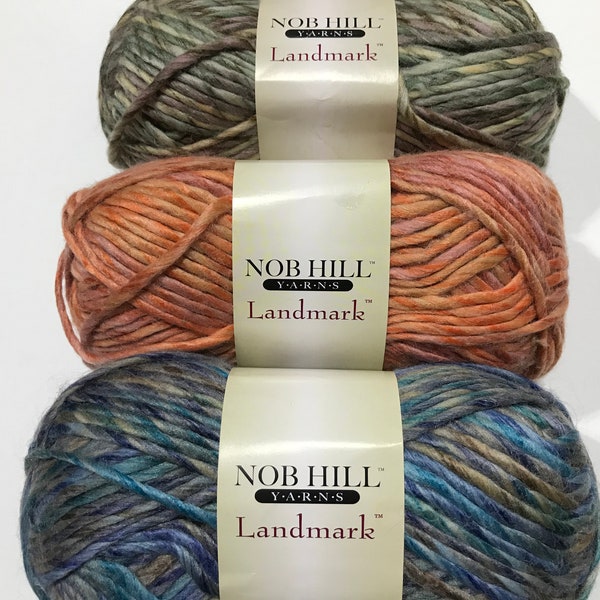 Nob Hill Yarns Landmark, Green/Grey/Brown Ombre, Orange/Red Ombre, Blue Ombre