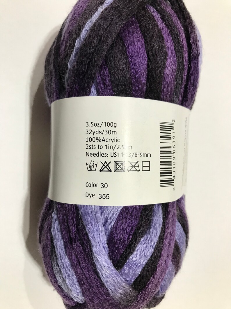 Lilac and Deep Purple Color 30. Knitting Fever Flounce Yarn