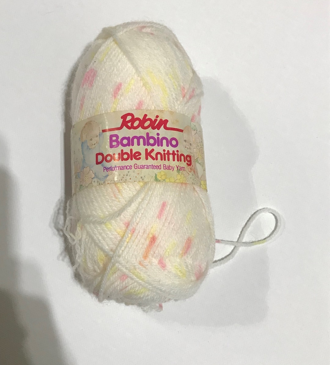 Robin Bambino Double Knitting White, Pink, and Yellow Yarn - Etsy