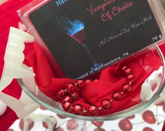 Vampires' Drink Of Choice Wax Melt, Halloween Wax Melt, Bite Me Wax Melts, Holiday Wax Melts, Cherry Wax Melt, Halloween Candle