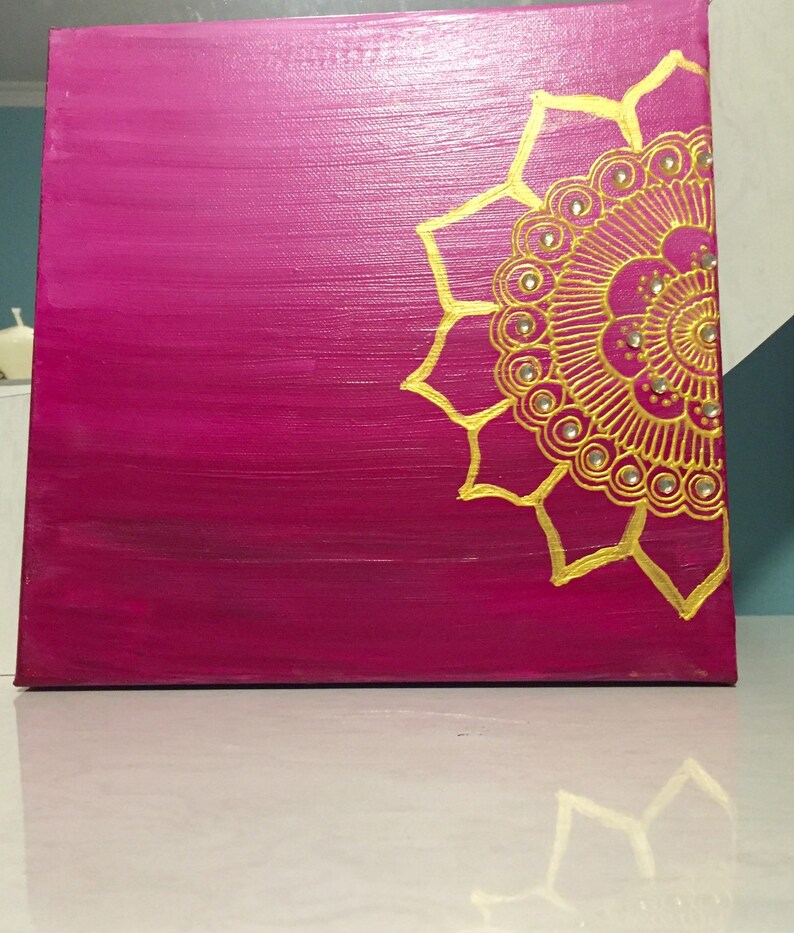Handmade Henna Canvas Henna Art Henna Wall Art 11x11 Etsy